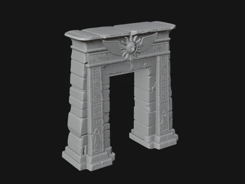 Egyptian Temple Gate Design 8 - 3D Print Model 3D Print Model