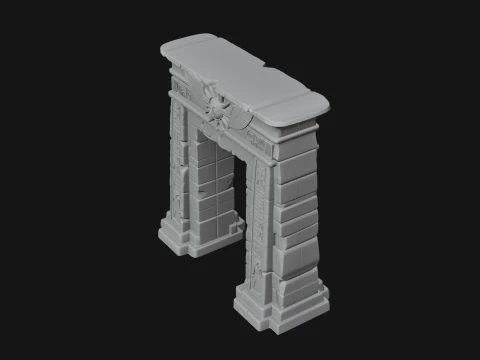 Egyptian Temple Gate Design 8 - 3D Print Model 3D Print Model