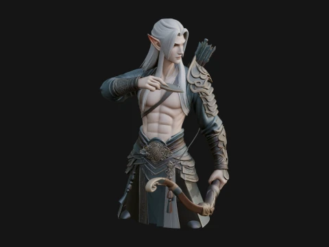 Elf Ok&ccedil;u Heykeli Tasarımı 13 - 3D Baskı Modeli 3D Baskı Modeli