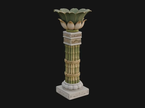 Lotus Column Capital Design 15 - 3D Print Model 3D Print Model