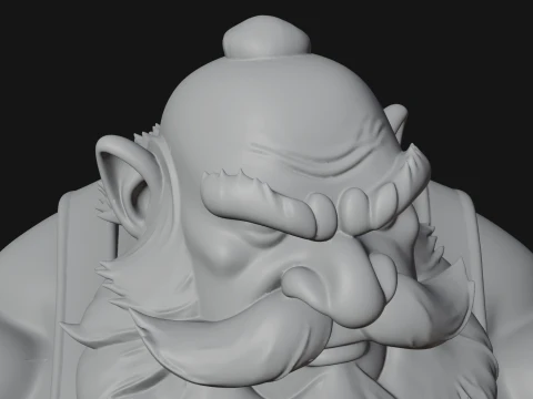 Dwarf Blacksmith Statue Design 3 - 3D Print Model 3D Print Model