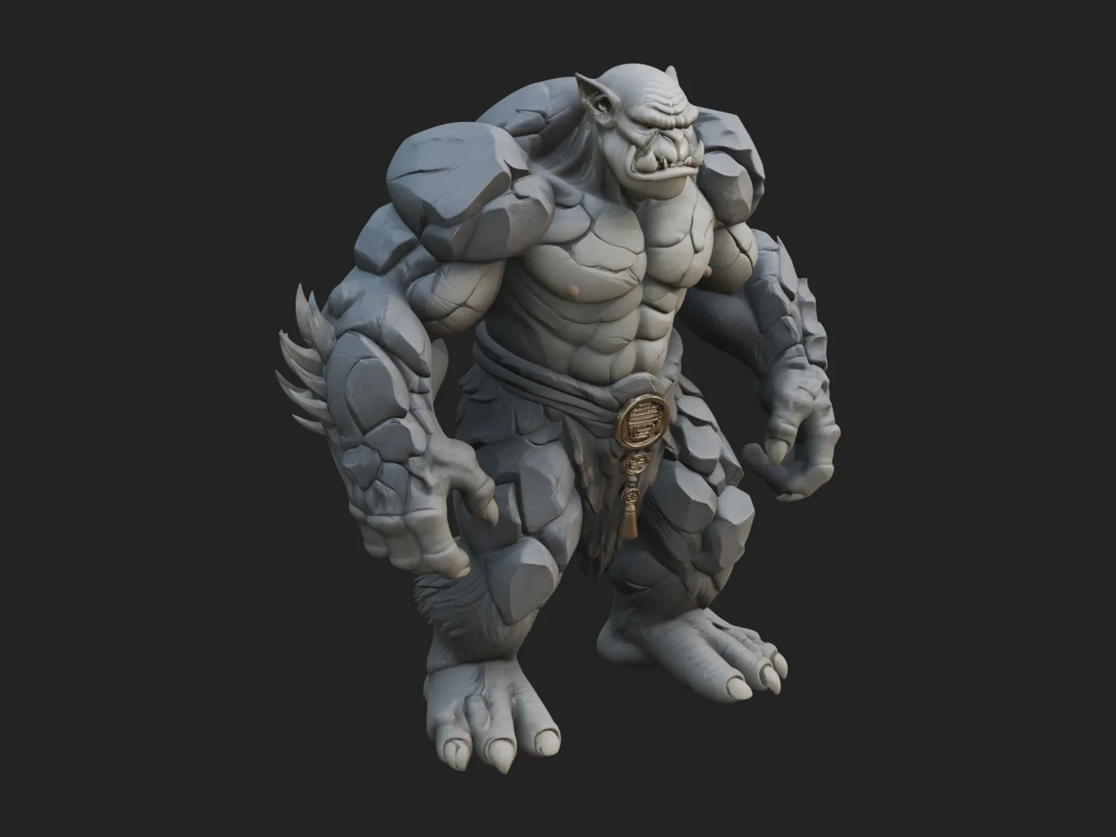 Stone Rock Golem Statue Design 5 - 3D Print Model 3D Print Model .c4d .max .obj .3ds .fbx .stl .blend 