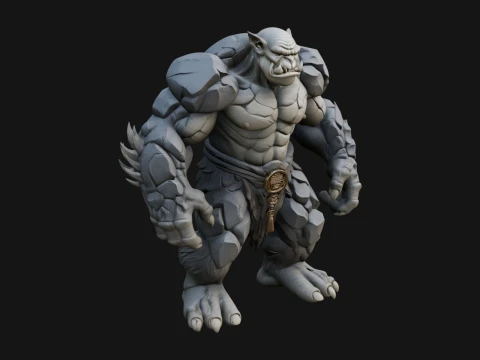 Stone Rock Golem Statue Design 5 - 3D Print Model 3D Print Model