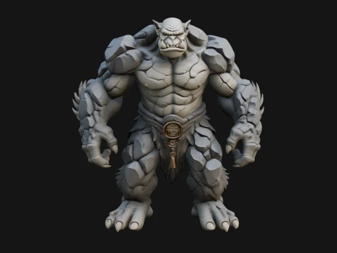Stone Rock Golem Statue Design 5 - 3D Print Model 3D Print Model