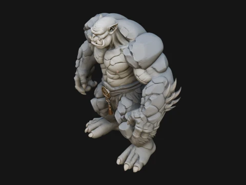 Stone Rock Golem Statue Design 5 - 3D Print Model 3D Print Model