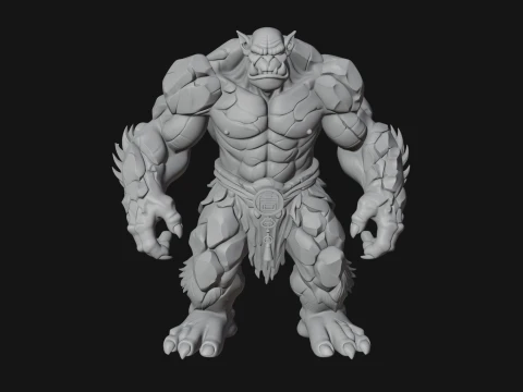 Stone Rock Golem Statue Design 5 - 3D Print Model 3D Print Model