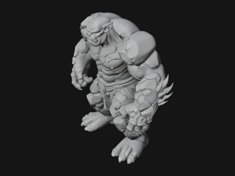 Stone Rock Golem Statue Design 5 - 3D Print Model 3D Print Model