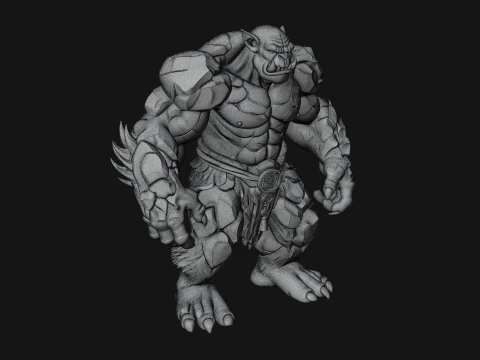 Stone Rock Golem Statue Design 5 - 3D Print Model 3D Print Model