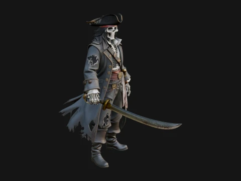 Skeleton Pirate Statue Design 11 - 3D Print Model 3D Print Model