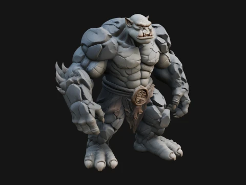 Dise&ntilde;o de estatua de Stone Rock Golem 6 - Modelo de impresi&oacute;n 3D Modelo de impresión 3D
