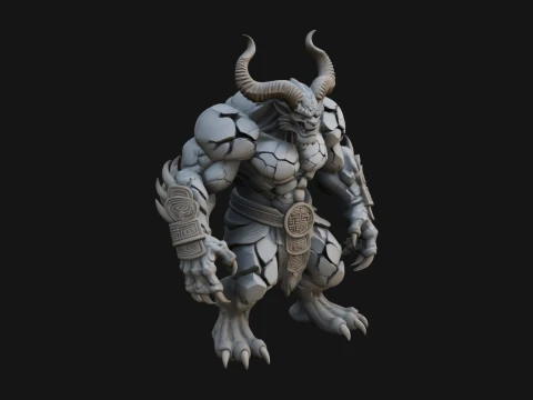 Dise&ntilde;o de estatua de Stone Rock Golem 7 - Modelo de impresi&oacute;n 3D Modelo de impresión 3D