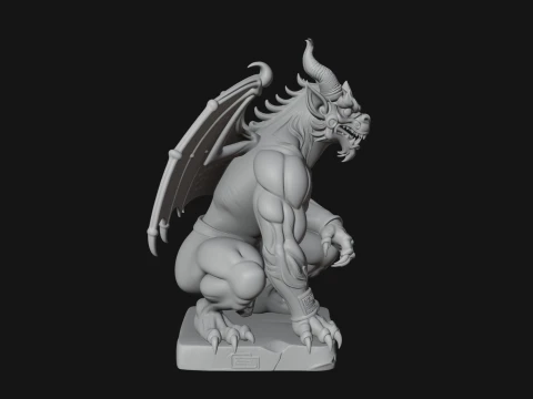 Winged Dragon Demon Statue Design 27 - 3D Print Model 3D Print Model