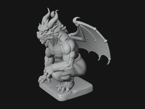 Winged Dragon Demon Statue Design 27 - 3D Print Model 3D Print Model