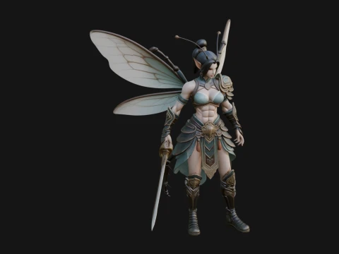 Butterfly Wing Fairy Statue Design 17 - 3D Print Model 3D Print Model