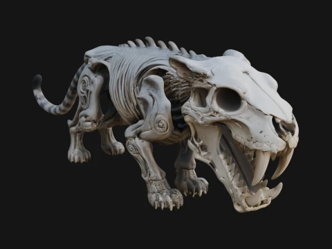 Bestia Teschio Scheletro Statua Design 3 - Modello di stampa 3D Modello di stampa 3D