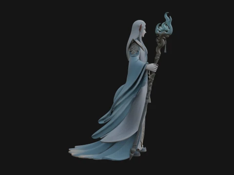 Elven High Mage Statue Design 15 - 3D Print Model 3D Print Model