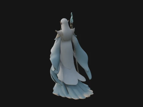 Elven High Mage Statue Design 15 - 3D Print Model 3D Print Model