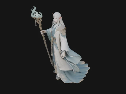 Elven High Mage Statue Design 15 - 3D Print Model 3D Print Model