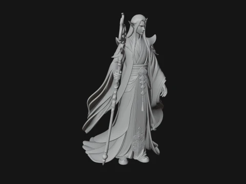 Elven High Mage Statue Design 15 - 3D Print Model 3D Print Model