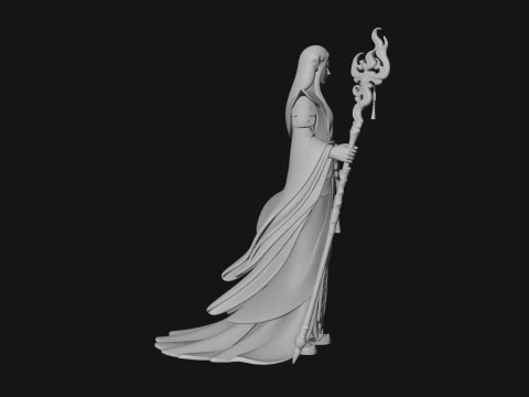 Elven High Mage Statue Design 15 - 3D Print Model 3D Print Model