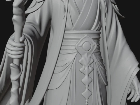 Elven High Mage Statue Design 15 - 3D Print Model 3D Print Model