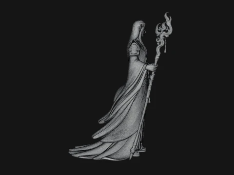 Elven High Mage Statue Design 15 - 3D Print Model 3D Print Model