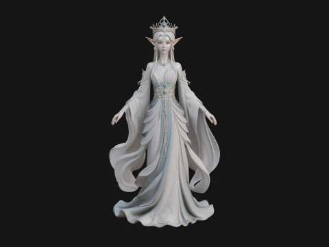 Elven Queen Statue Design 20 - 3D Print Model 3D Print Model