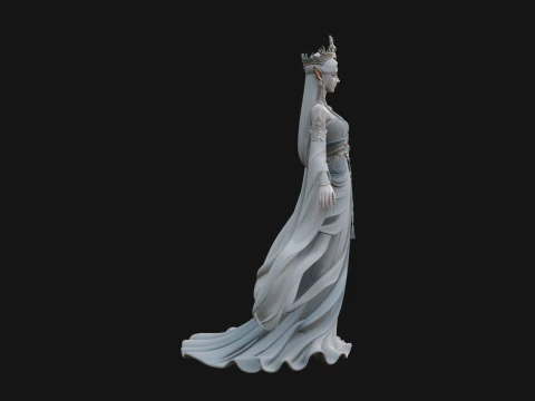 Elven Queen Statue Design 20 - 3D Print Model 3D Print Model