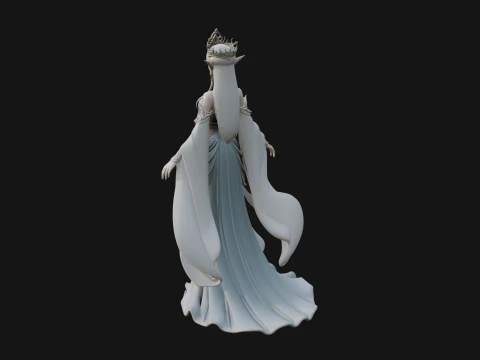 Elven Queen Statue Design 20 - 3D Print Model 3D Print Model