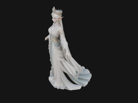 Elven Queen Statue Design 20 - 3D Print Model 3D Print Model