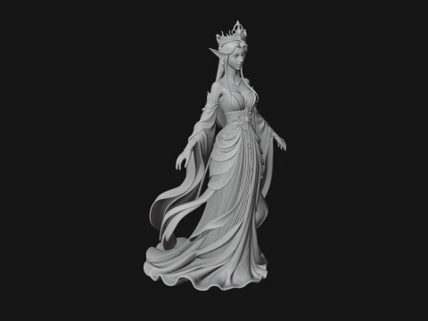 Elven Queen Statue Design 20 - 3D Print Model 3D Print Model