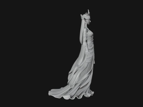 Elven Queen Statue Design 20 - 3D Print Model 3D Print Model