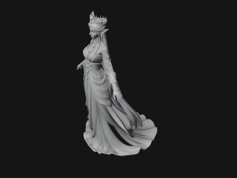 Elven Queen Statue Design 20 - 3D Print Model 3D Print Model