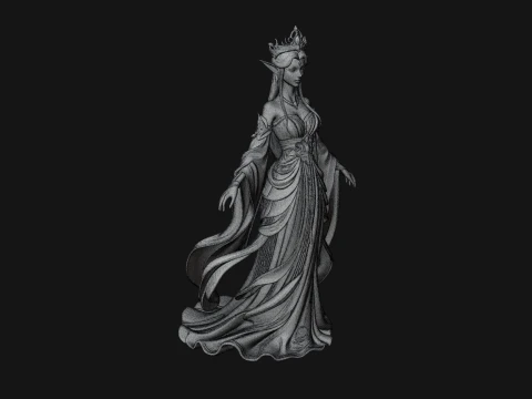 Elven Queen Statue Design 20 - 3D Print Model 3D Print Model