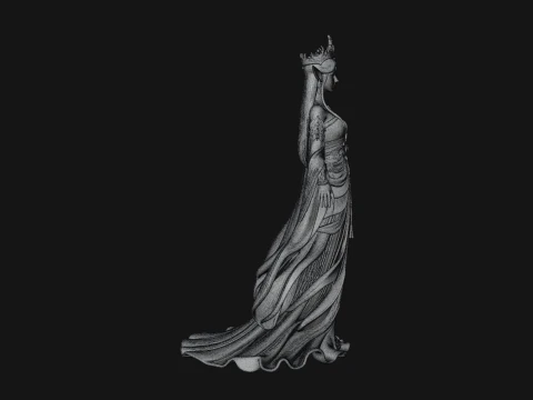 Elven Queen Statue Design 20 - 3D Print Model 3D Print Model