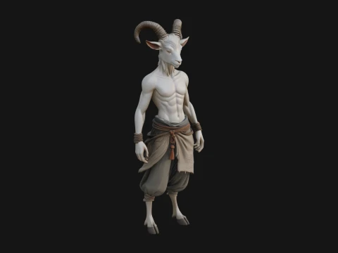 Beastman with Goat Head Statue Design 9 - 3D Print Model 3D Print Model