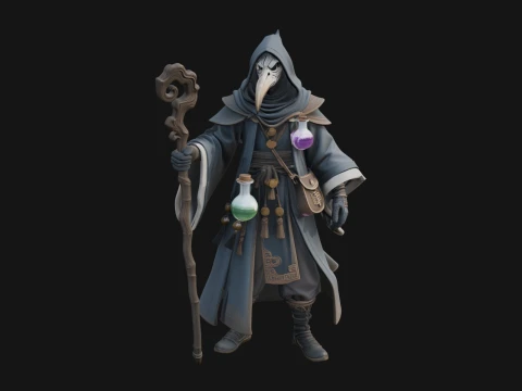 Plague Doctor Statue Design 7 - 3D Print Model 3D Print Model