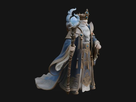 Projeto 22 da est&aacute;tua do rei barbudo coroado - modelo de impress&atilde;o 3D Modelo de Impressão 3D