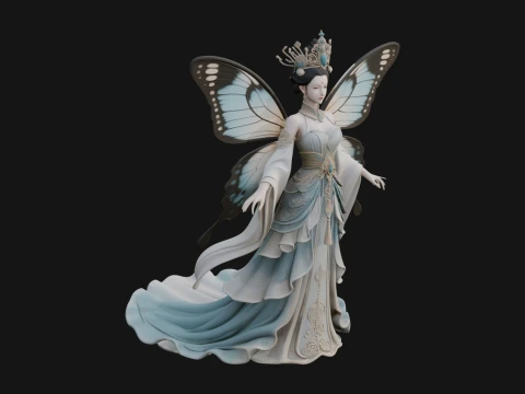 Butterfly Wing Fairy Statue Design 21 - 3D Print Model 3D Print Model