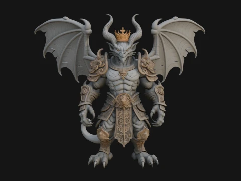 Winged Dragon Demon Statue Design 29 - 3D Print Model 3D Print Model