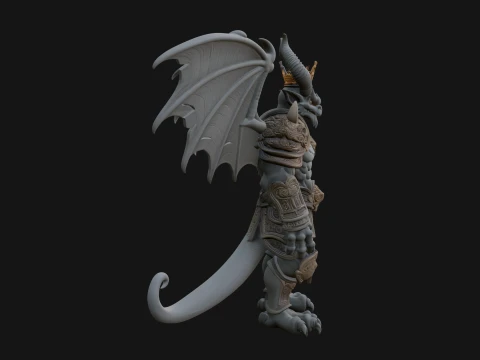 Winged Dragon Demon Statue Design 29 - 3D Print Model 3D Print Model