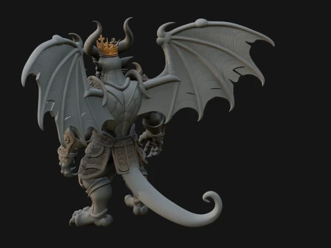 Winged Dragon Demon Statue Design 29 - 3D Print Model 3D Print Model