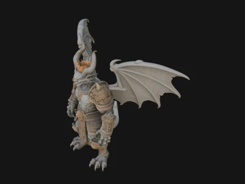 Winged Dragon Demon Statue Design 29 - 3D Print Model 3D Print Model