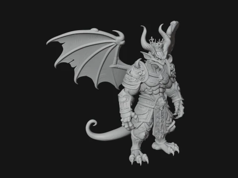 Winged Dragon Demon Statue Design 29 - 3D Print Model 3D Print Model