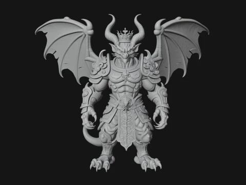 Winged Dragon Demon Statue Design 29 - 3D Print Model 3D Print Model