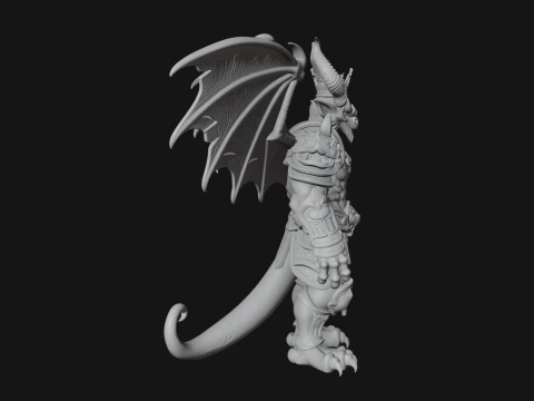 Winged Dragon Demon Statue Design 29 - 3D Print Model 3D Print Model