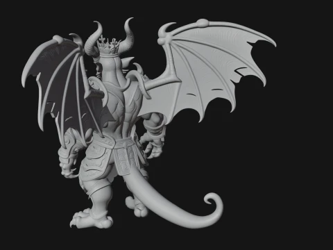 Winged Dragon Demon Statue Design 29 - 3D Print Model 3D Print Model
