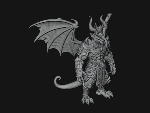 Winged Dragon Demon Statue Design 29 - 3D Print Model 3D Print Model