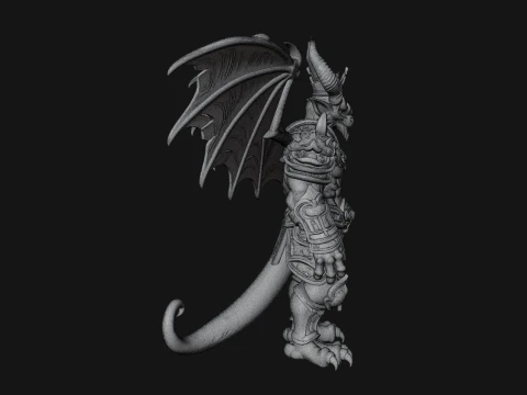 Winged Dragon Demon Statue Design 29 - 3D Print Model 3D Print Model
