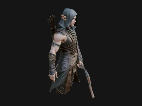 Elven Archer Statue Design 14 - 3D Print Model 3D Print Model